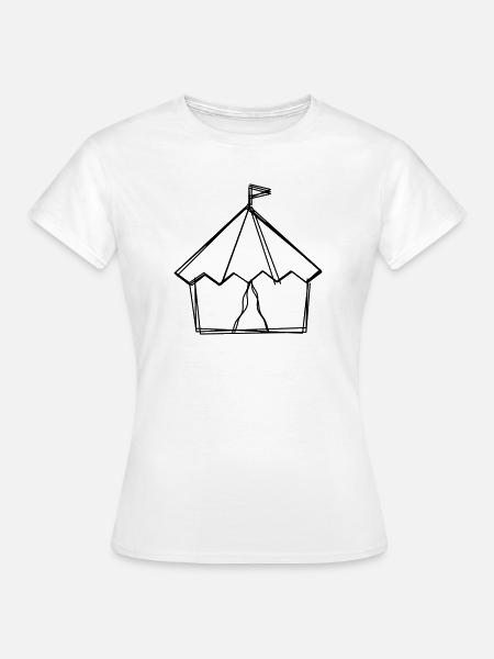 Zirkuszelt handgezeichnet - Frauen T-Shirt - Weiß