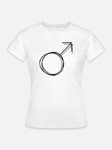 Männlich Zeichen handgezeichnet - Frauen T-Shirt - Weiß