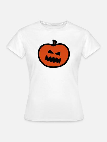 Grimmiger Kürbis-Look Halloween - Frauen T-Shirt - Weiß