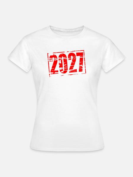 2027 ROTER GUMMISTEMPEL - Frauen T-Shirt - Weiß