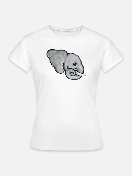 Aquarell Elefantenkopf - Frauen T-Shirt - Weiß