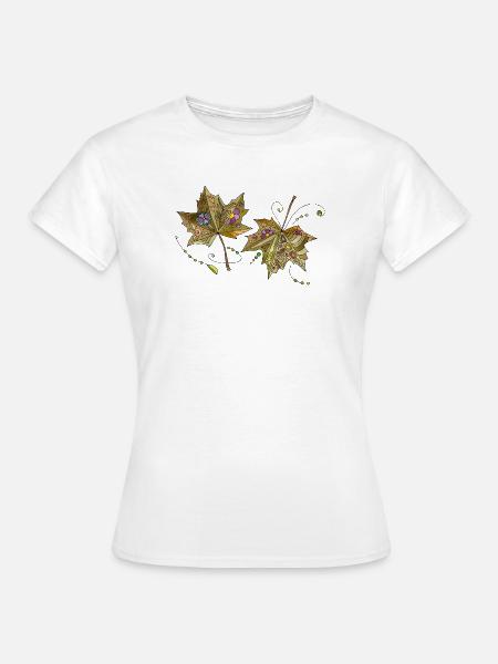 Blätter - Frauen T-Shirt - Weiß
