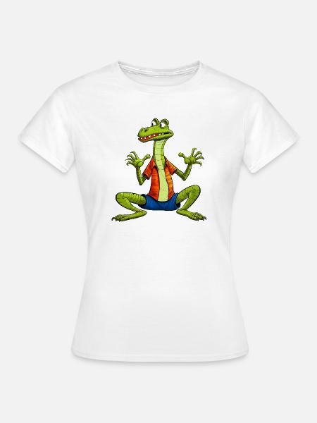 Eidechsen Yoga - Frauen T-Shirt - Weiß