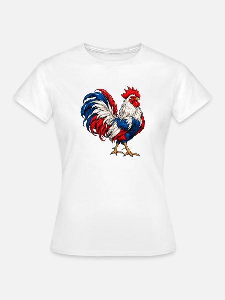 Stolzer Gallischer Hahn - Frankreich Nationaltier  - Frauen T-Shirt - Weiß