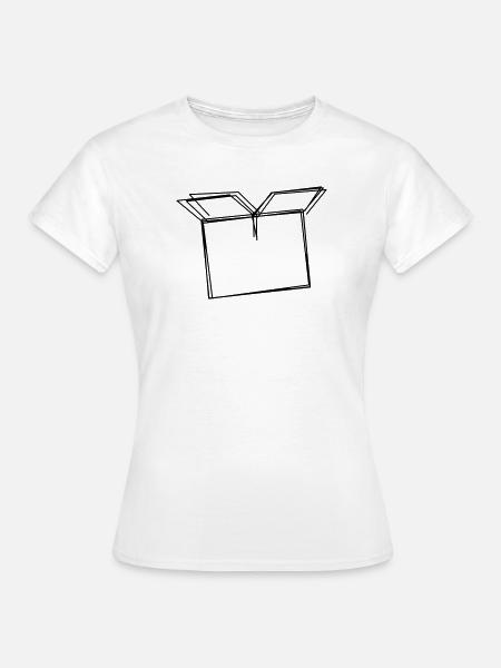 Umzugskarton handgezeichnet - Frauen T-Shirt - Weiß
