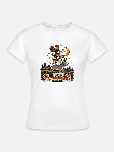 Bremer Stadtmusikanten Stack - Frauen T-Shirt - Weiß