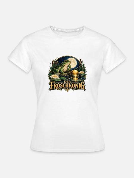 Der Froschkönig im Mondlicht - Frauen T-Shirt - Weiß