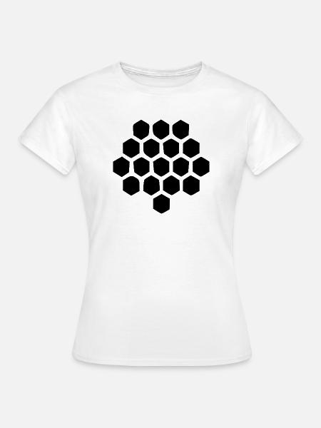 Geometrisches Bienenwabe Imker Geschenk - Frauen T-Shirt - Weiß