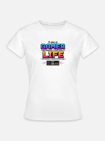 Gamer-Leben: Viele Leben - Frauen T-Shirt - Weiß