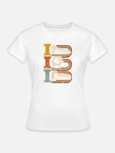 I Bolt Retro Screw Art - Frauen T-Shirt - Weiß