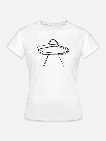 Ufo handgezeichnet - Frauen T-Shirt - Weiß