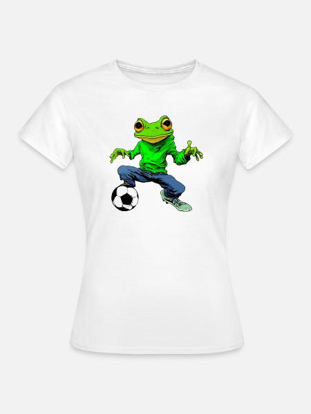 Fussball Frosch - Frauen T-Shirt - Weiß