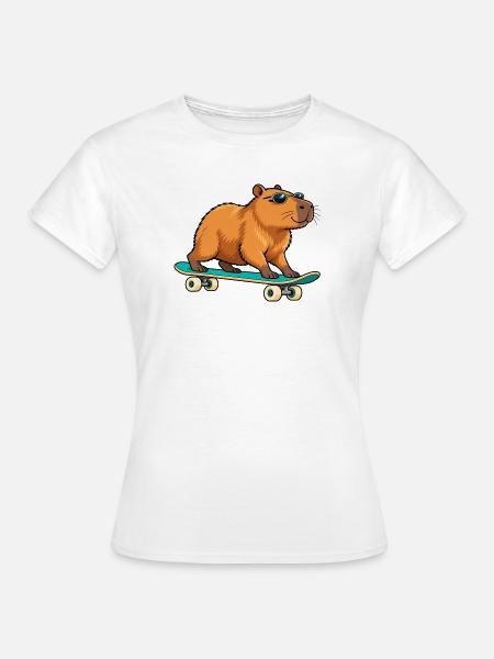 Bären-Skater mit Sonnenbrille - Frauen T-Shirt - Weiß