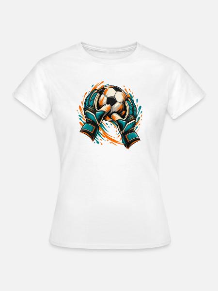 Vivid Soccer-Torwart-Rettungs-Grafik - Frauen T-Shirt - Weiß