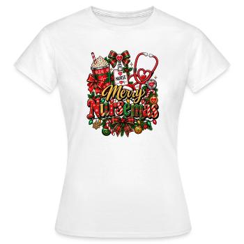 Weihnachtsfeier der Krankenschwester - Frauen T-Shirt - Weiß - Vorne - AI Model Female 172 dark (172cm)