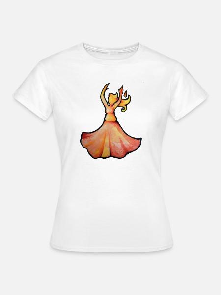 Aquarelltänzer im Ember-Kleid - Frauen T-Shirt - Weiß