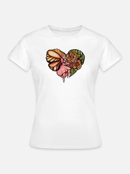 Feen-Rosen-Umarmung - Frauen T-Shirt - Weiß