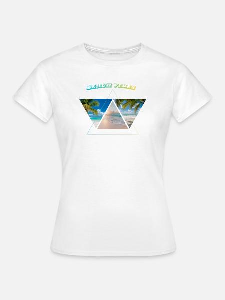 Beach vibes geometrisch - Frauen T-Shirt - Weiß