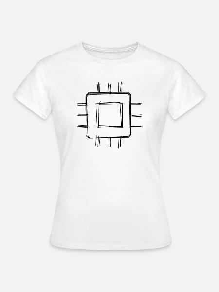 Prozessor handgezeichnet - Frauen T-Shirt - Weiß