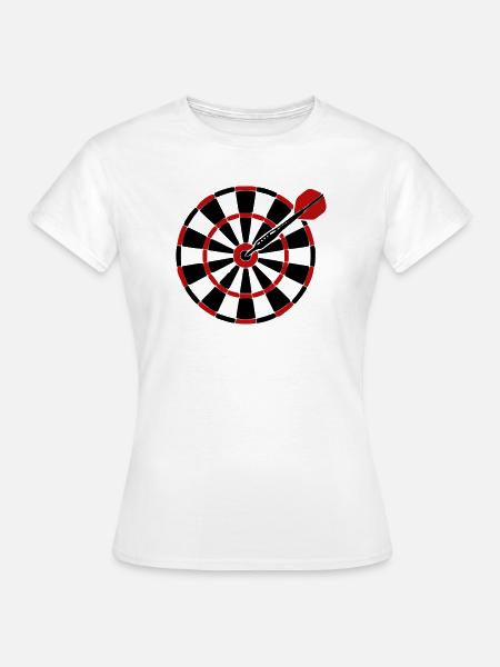 Dartscheibe Pfeil Grafik - Frauen T-Shirt - Weiß