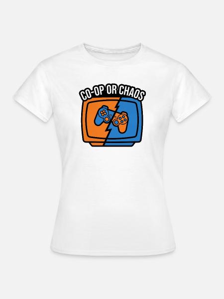 Koop oder Chaos – Gamer-Controller - Frauen T-Shirt - Weiß