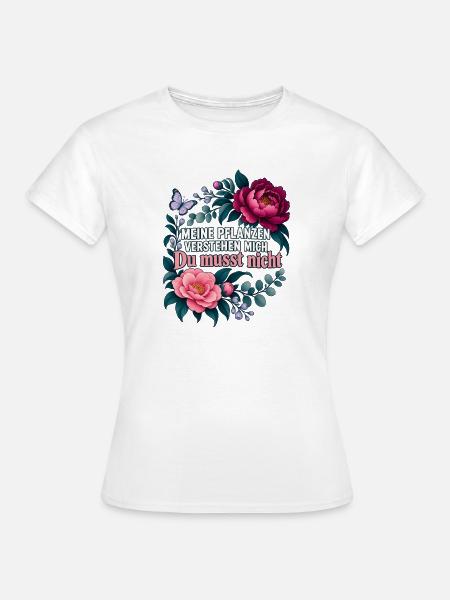 Pflanzenmama Geschenkidee Pfingstrosen Gärtnern - Frauen T-Shirt - Weiß