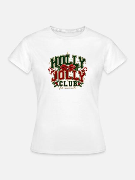Holly Jolly Club Emblem - Frauen T-Shirt - Weiß