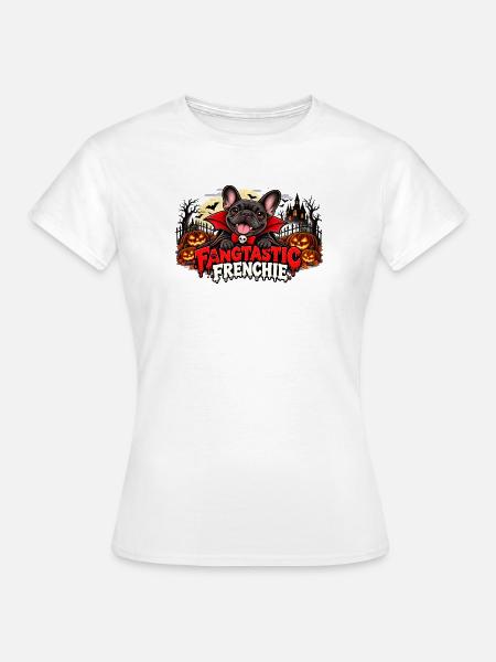 Fangtastic Frenchie Halloween Französische - Frauen T-Shirt - Weiß