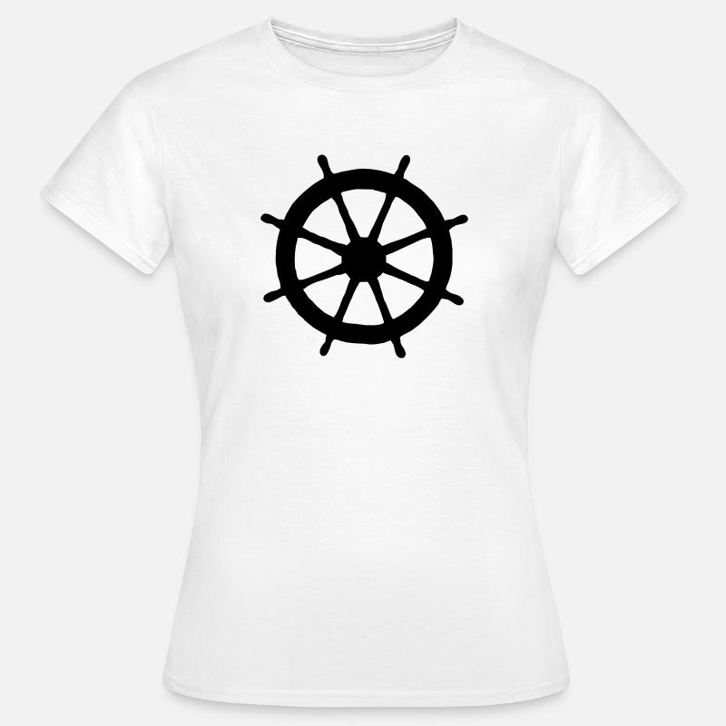 Steering Wheel Sail Sailing Sailor - Women's T-Shirt - white