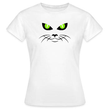 cat face - katzengesicht - Frauen T-Shirt - Weiß - Vorne - AI Model Female 172 dark (172cm)
