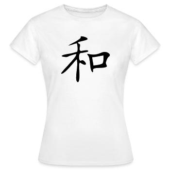 Harmonie-Kanji - Frauen T-Shirt - Weiß - Vorne - AI Model Female 172 dark (172cm)