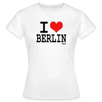 I love Berlin - couleurs personnalisables - T-shirt Femme - blanc - Devant - AI Model Female 172 dark (172cm)