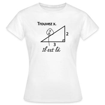 Trouver x - T-shirt Femme - blanc - Devant - AI Model Female 172 dark (172cm)
