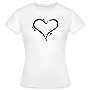 Herz - Scribble (Zeichnung) - Frauen T-Shirt - Weiß - Vorne - AI Model Female 172 dark (172cm)