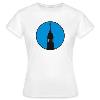 Hamburger Michel Hamburg - Frauen T-Shirt - Weiß - Vorne - AI Model Female 172 dark (172cm)