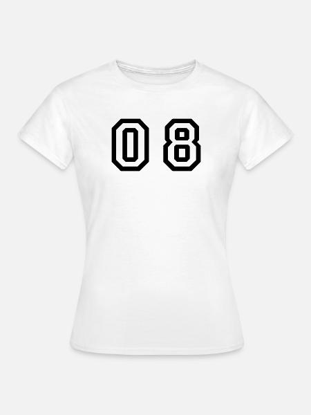 Nummer - 08 - null acht - Frauen T-Shirt - Weiß