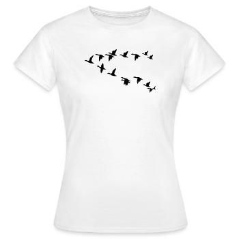 Troupeau d’oiseaux troupeau d’oiseaux - T-shirt Femme - blanc - Devant - AI Model Female 172 dark (172cm)