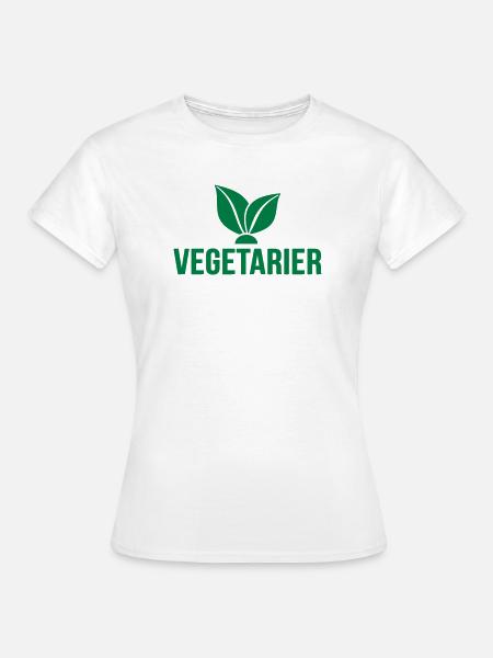 Vegetarier Blatt - Frauen T-Shirt - Weiß