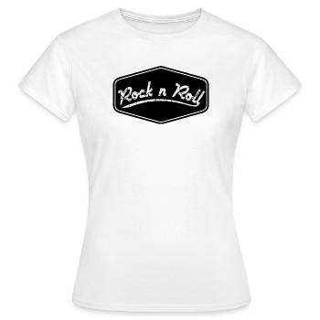 Rock n Roll Schild Shape - Frauen T-Shirt - Weiß - Vorne - AI Model Female 172 dark (172cm)