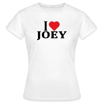 name t-shirt I love Joey t-shirt gift idea - Women's T-Shirt - white - Front - AI Model Female 172 dark (172cm)