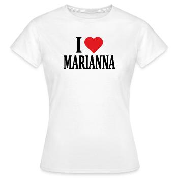 nom du t-shirt J’aime Marianna idée cadeau t-shirt - T-shirt Femme - blanc - Devant - AI Model Female 172 dark (172cm)
