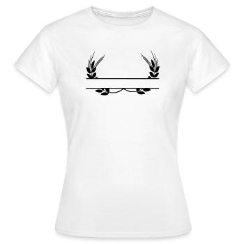 Logo grain products - Women's T-Shirt - white - Front - AI Model Female 172 dark (172cm)