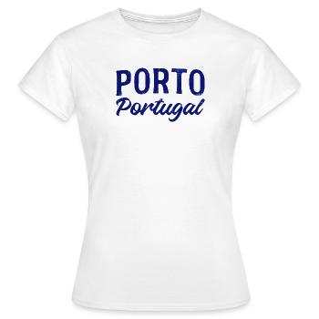 Porto Portugal Schriftzug - Frauen T-Shirt - Weiß - Vorne - AI Model Female 172 dark (172cm)