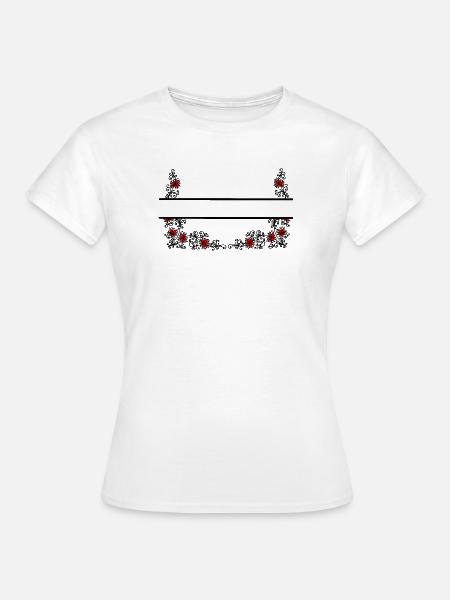 Blumen Dekoration Banner - Frauen T-Shirt - Weiß