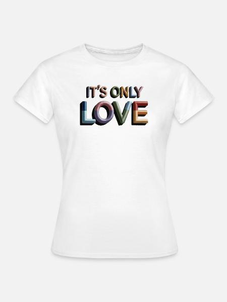 Bunt gestickte Liebesbriefe - Frauen T-Shirt - Weiß