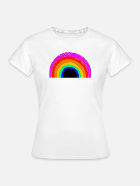 Lebendiger Regenbogenbogen - Frauen T-Shirt - Weiß