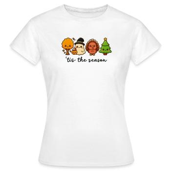 Amis saisonniers, de l’automne à Noël - T-shirt Femme - blanc - Devant - AI Model Female 172 dark (172cm)