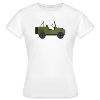 Jeep militaire - T-shirt Femme - blanc - Devant - AI Model Female 172 dark (172cm)
