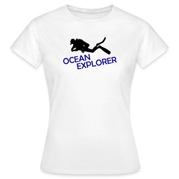 OCEAN EXPLORER - Frauen T-Shirt - Weiß - Vorne - AI Model Female 172 dark (172cm)