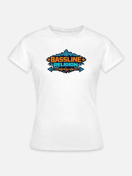 Bassline Religion Neon Logo - Frauen T-Shirt - Weiß